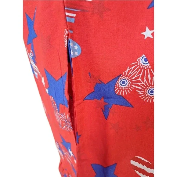 Anthony Richards VTG Americana Heart Star Mumu Patio Dress Sleeveless Women's 2X - Picture 7 of 12